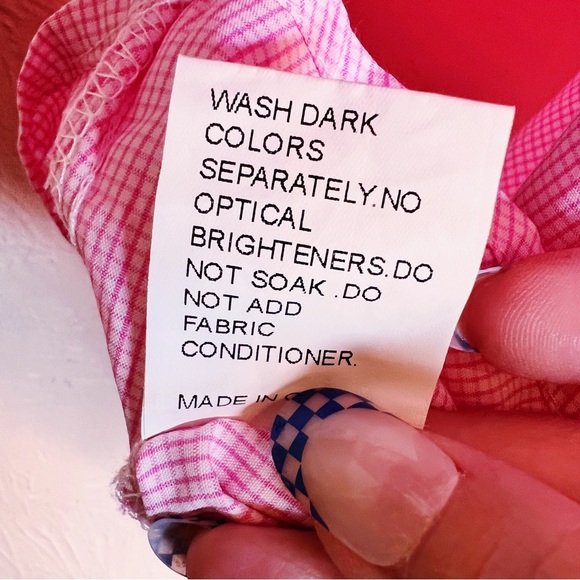 Pink Ruffle Micro Check Off The Shoulder Top Womens M - Picture 4 of 6